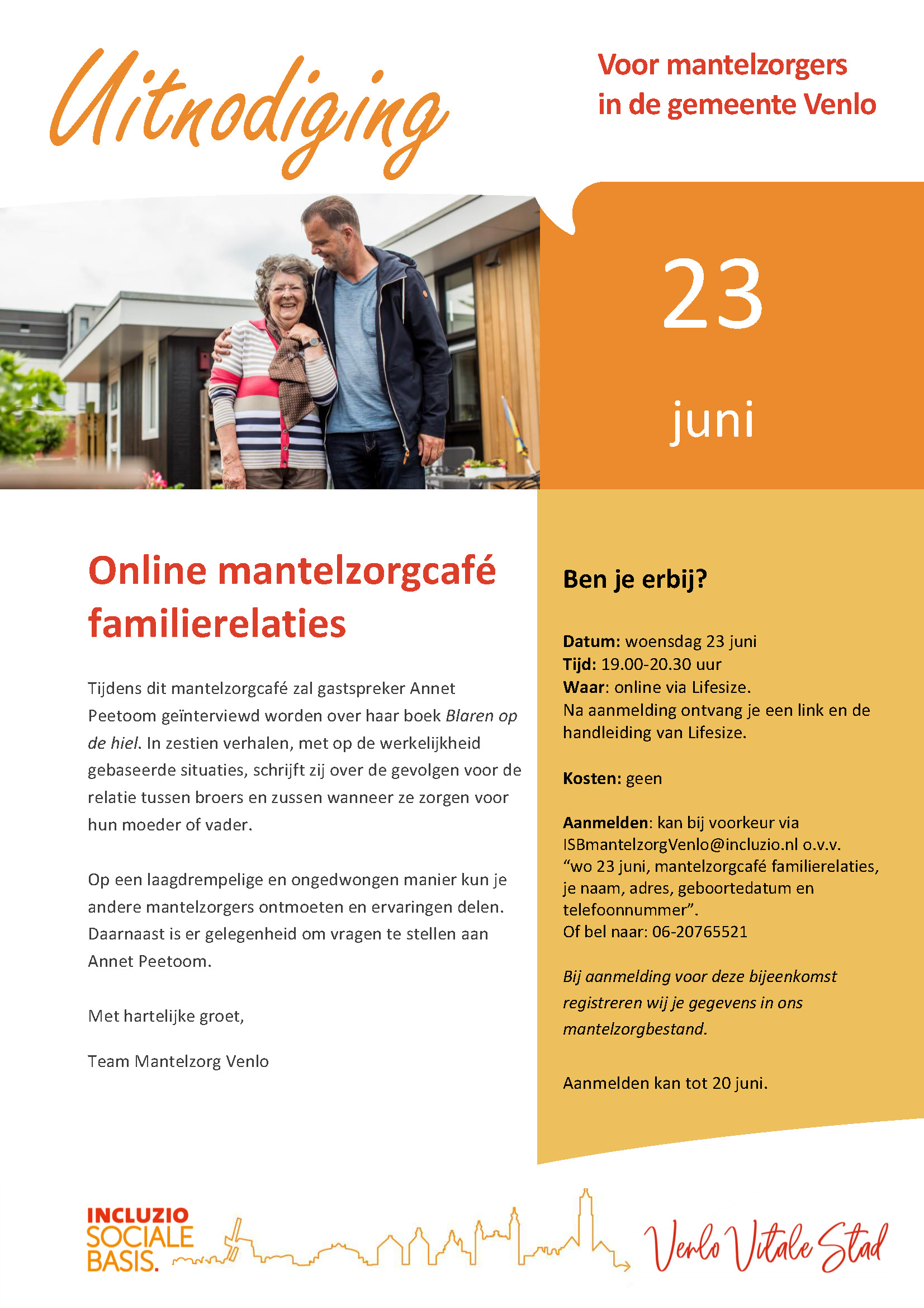poster uitnodiging mantelzorgcafe familierelaties 23 juni